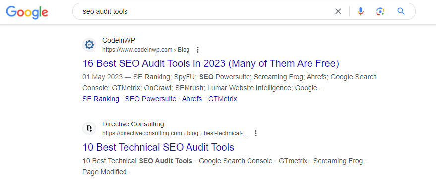 SEO-Audit-Tools SERP